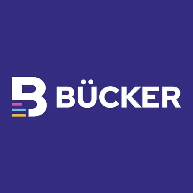 Logo draft: the horizontal version with colored stripes next to the wordmark