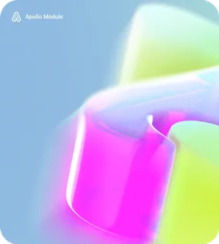 Blurred shape in violet and lime