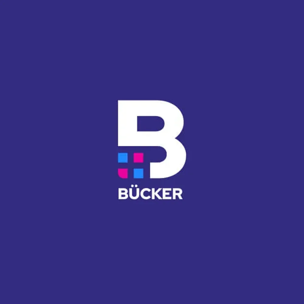 The same logo in white on a purple background