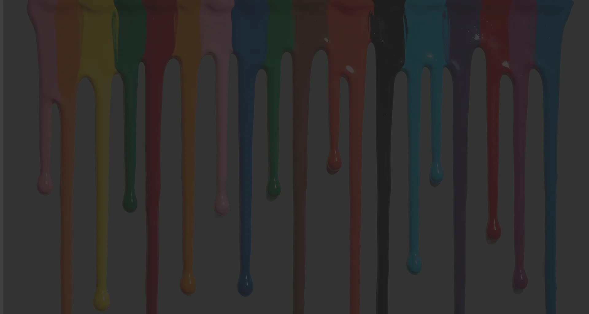 Colourful paint running down a dark surface in stripes