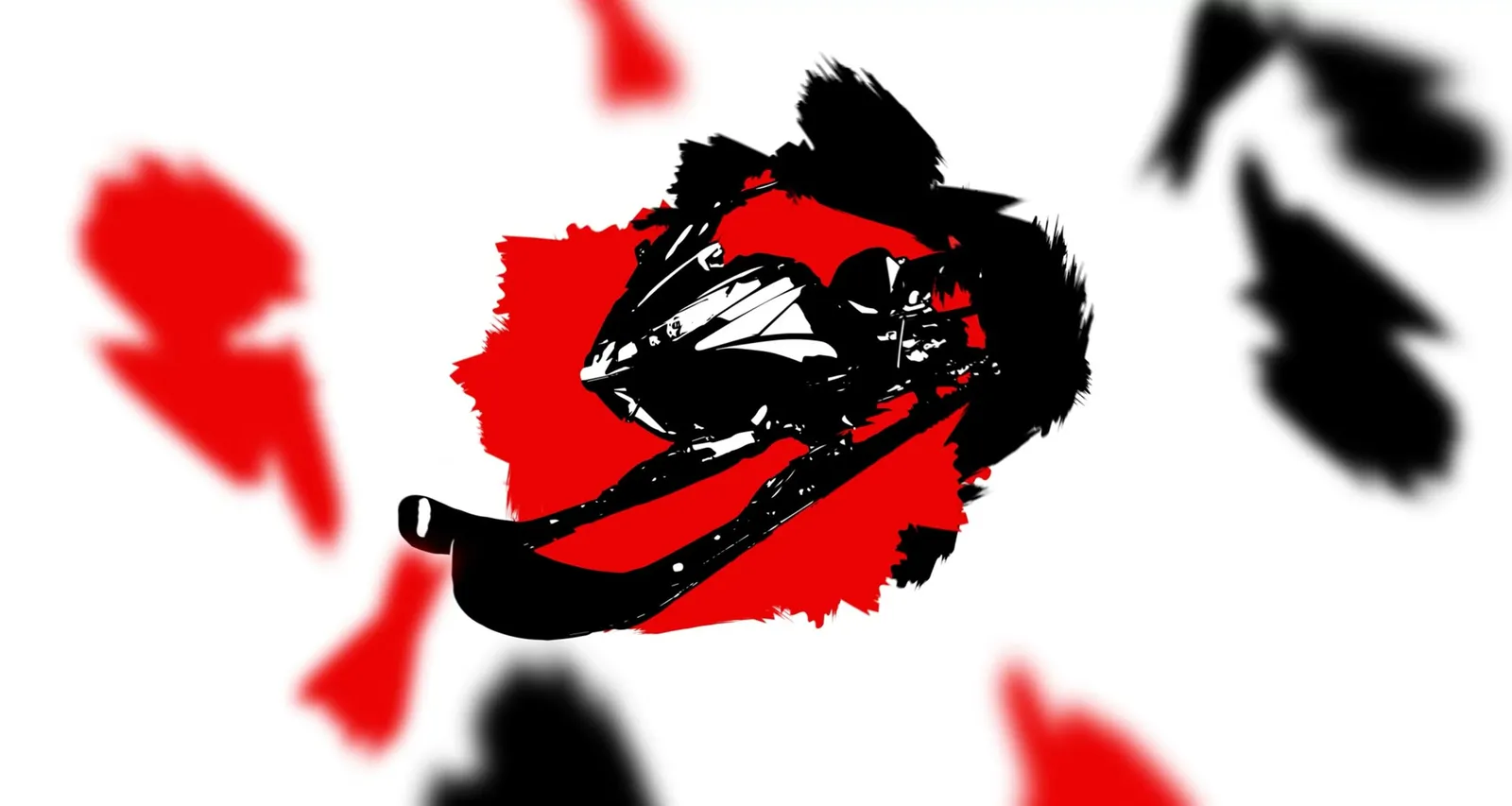 Animation in which silhouettes of a snowmobile, an ATV and a tractor swirl around the Bando logo