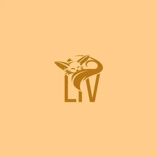 Logo variant for the Liv Dining Club: gold fox mark above the LIV wordmark without an added line, on light sand yellow