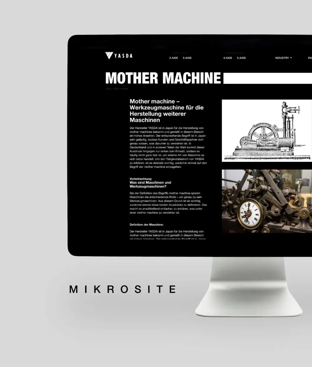 Another view of the microsite on the theme of Mother Machine