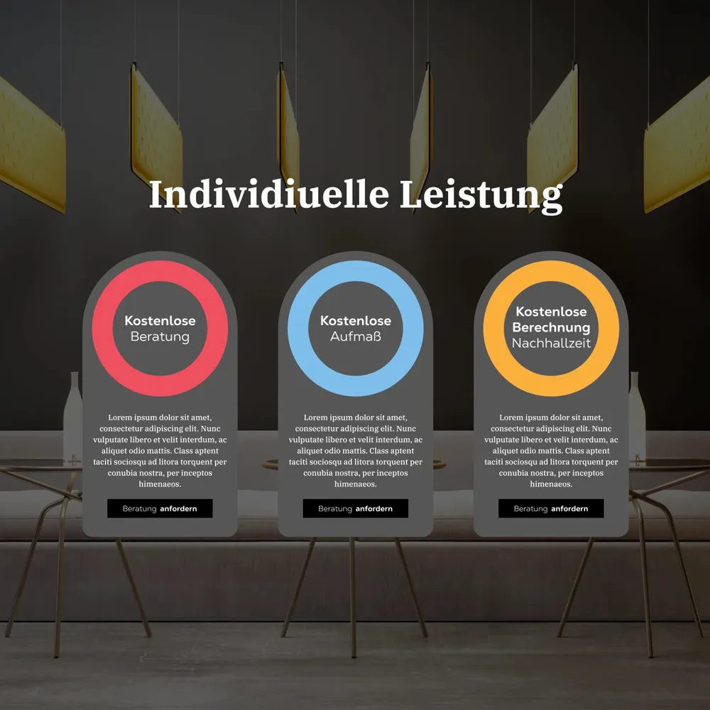 The mobile product view: a yellow wall panel in the hollow circle