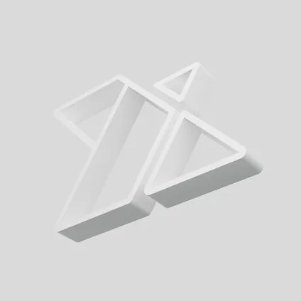 The mark as a white 3D object, lying flat