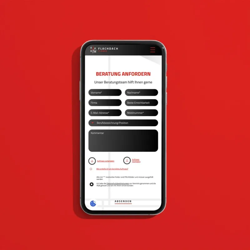 Mobile “Request a consultation” form