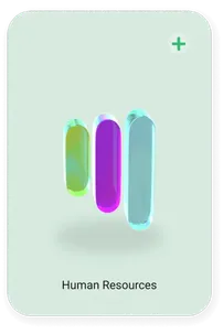 Icon card “Human Resources” with three upright capsules