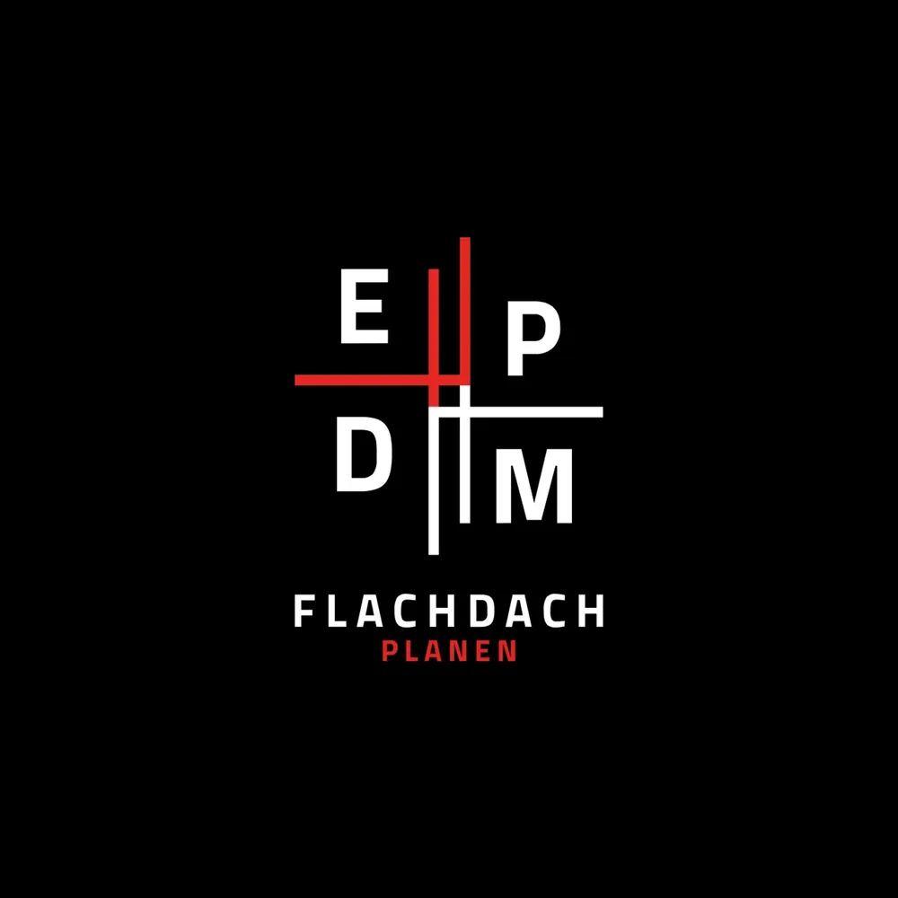 The logo in white and red on black: the letters EPDM in the crossed axes of a construction drawing