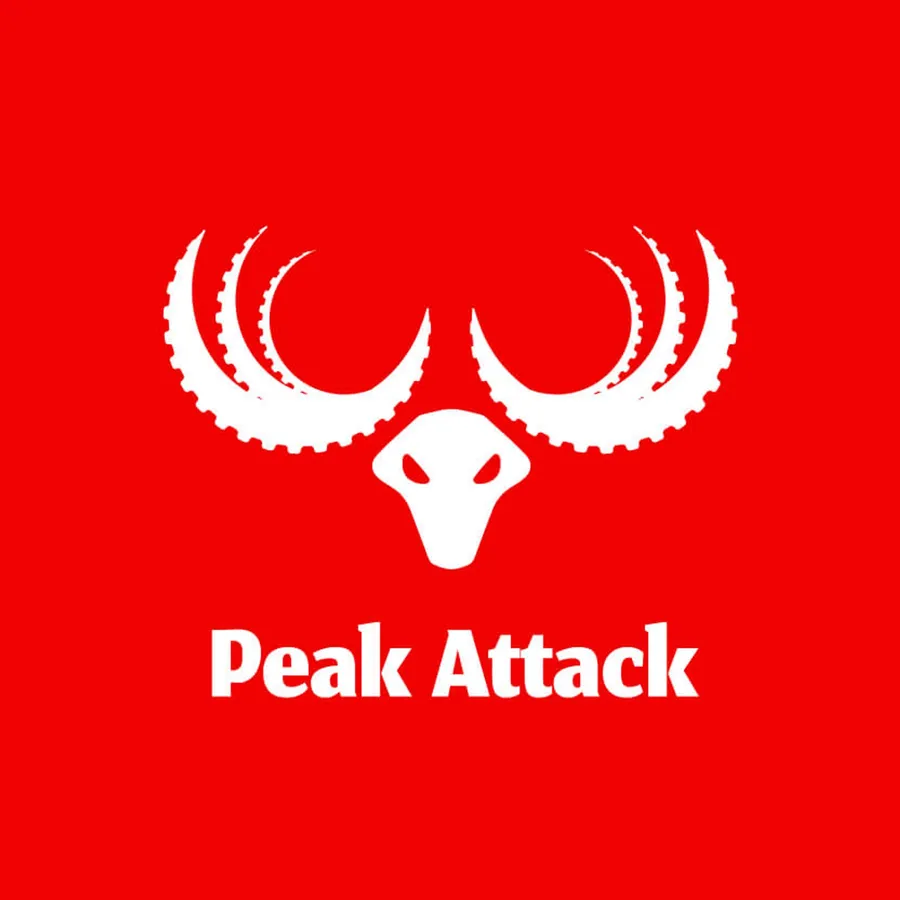 Logo draft: the word “Peak” in capitals, “Attack” in script next to it