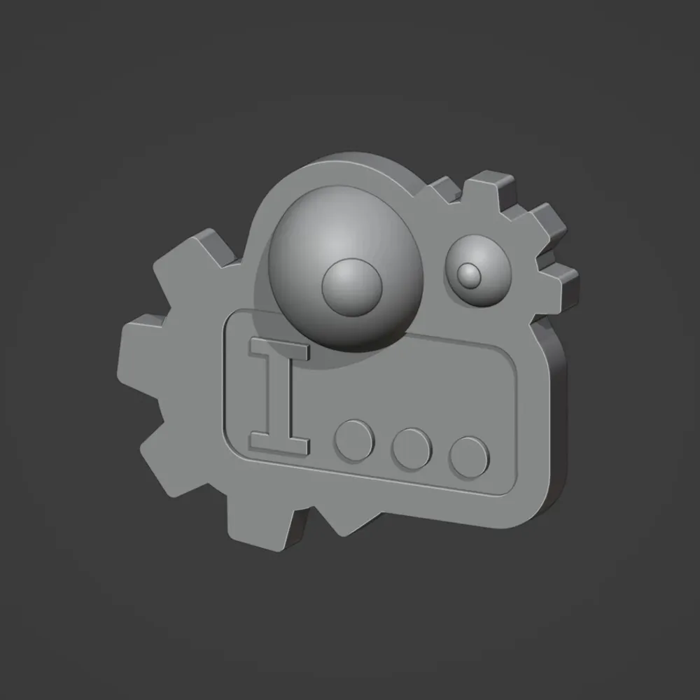 The same monster as a three-dimensional 3D model in gray