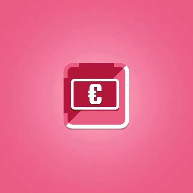 “Benni Card” icon: a card with a euro sign, white on pink