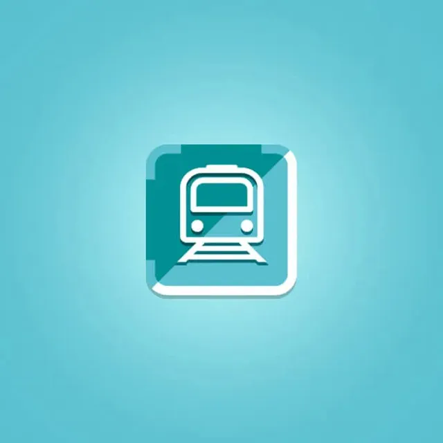 “Benni Ticket” icon: a train seen head-on, white on turquoise