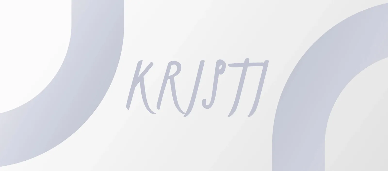 The word “Kristi” in the handwritten display typeface in front of the round brand pattern