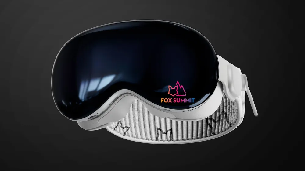 Ski goggles with a mirrored lens and Fox Summit lettering