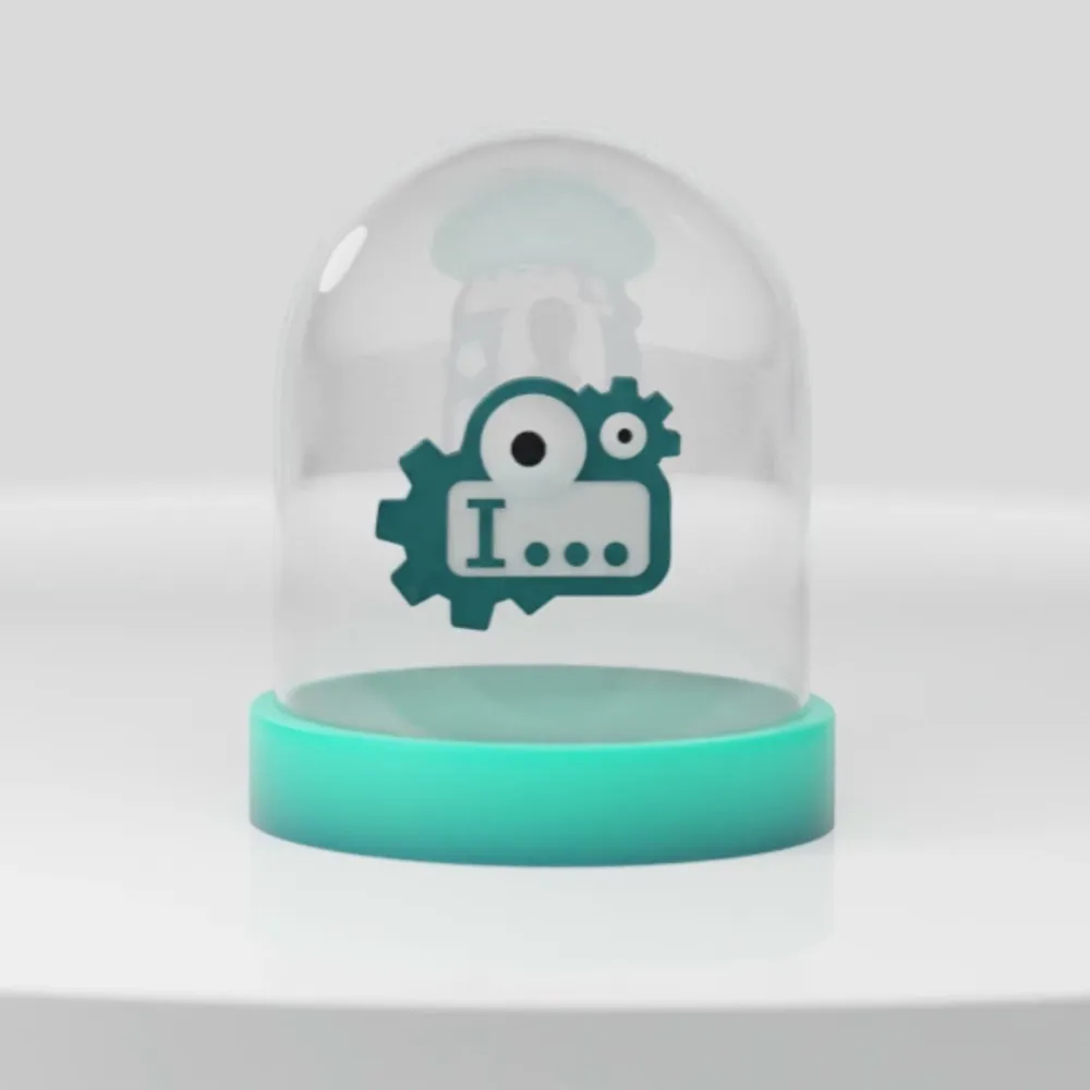 Animation: a monster under the glass dome, just before it shatters