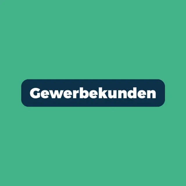 “Trade customers” button in dark blue on green