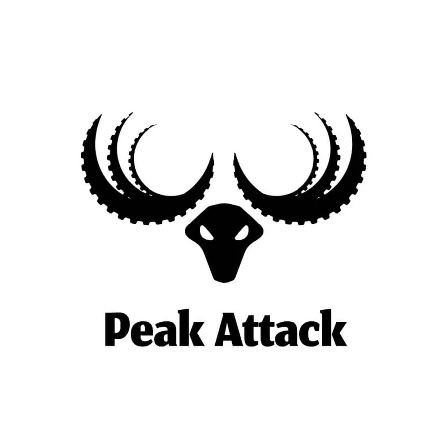 Logo draft: the word “Peak” in capitals, “Attack” in script next to it