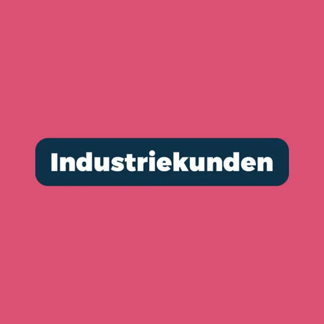 “Industrial customers” button in dark blue on red