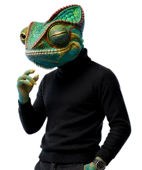 The WAGEMUT chameleon winking at you