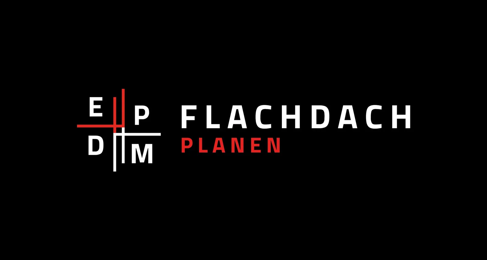 The horizontal word-and-image mark “EPDM Flachdach Planen” on black