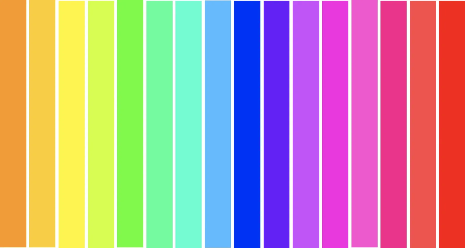 The color palette as vertical stripes across the whole spectrum