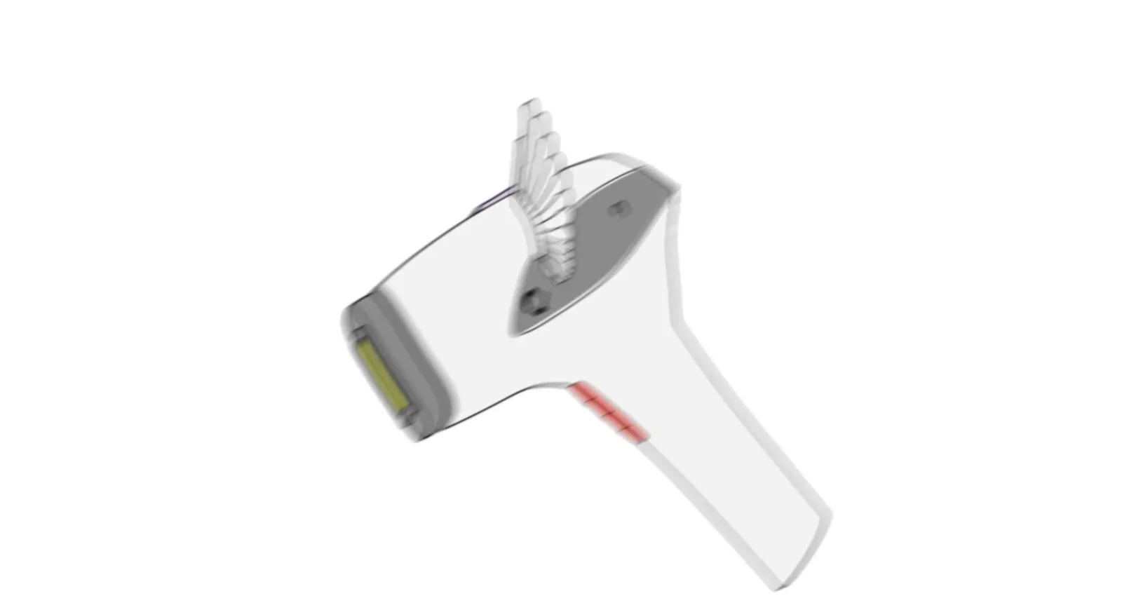 The 3D laser head rotates and turns into a line art drawing