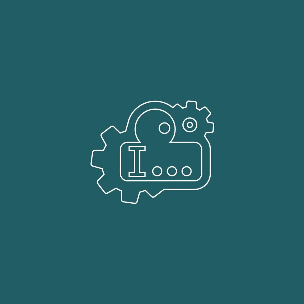 A monster as a flat outline graphic on dark green