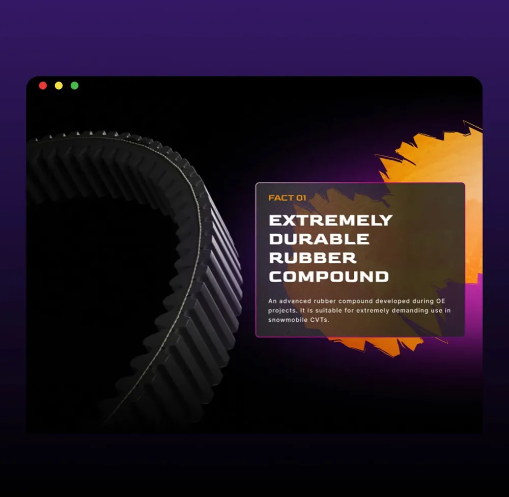 “Extremely durable rubber compound” section