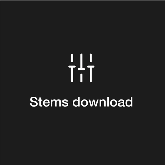“Stems download” feature tile with a fader icon