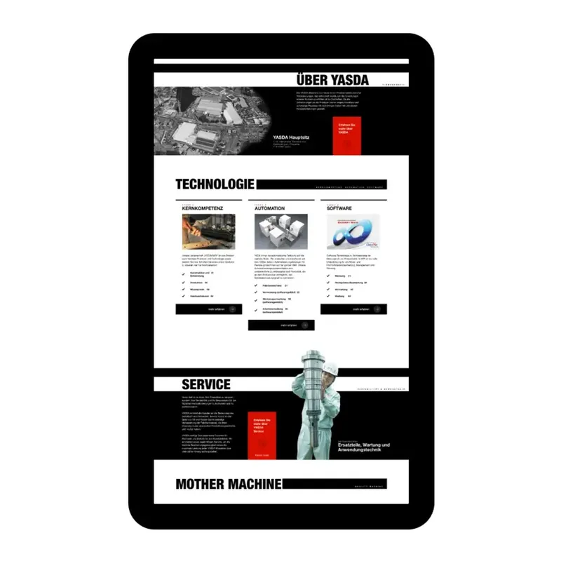 Another view of the new website on a tablet