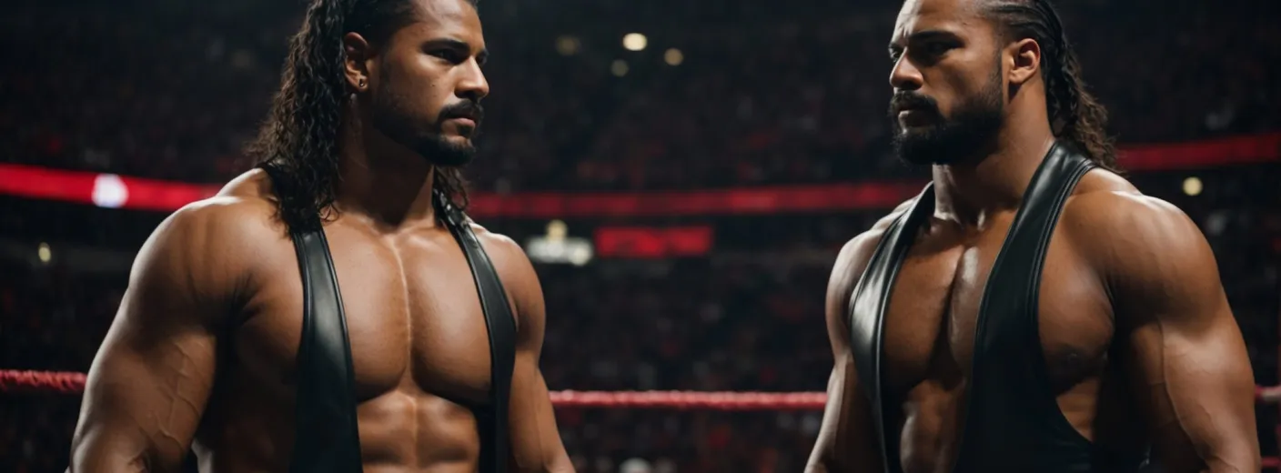 Zwei Wrestler stehen sich im Ring gegenüber