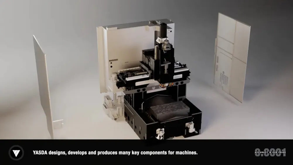 3D exploded view of a machine, the panels floating away