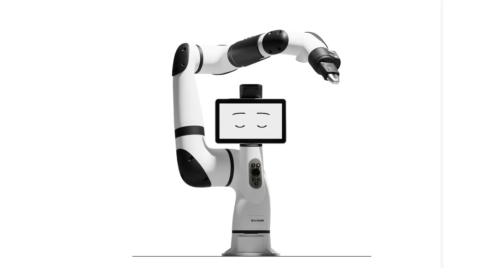 Animation: das Drahtgittermodell des Cobots wird zum fertigen Rendering