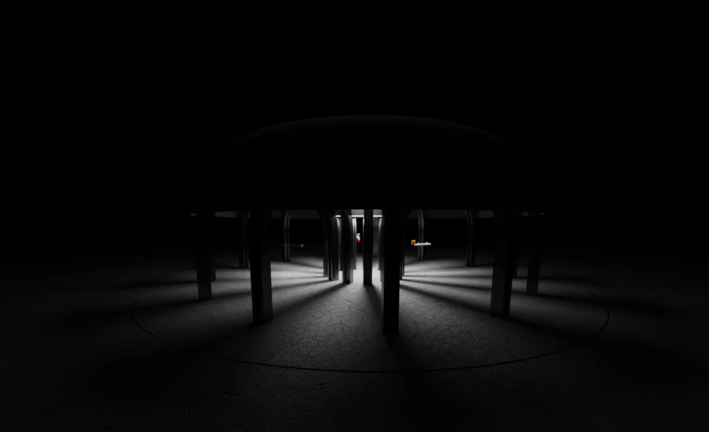 Rendering: mehrere Boxen im Kreis, von innen beleuchtet