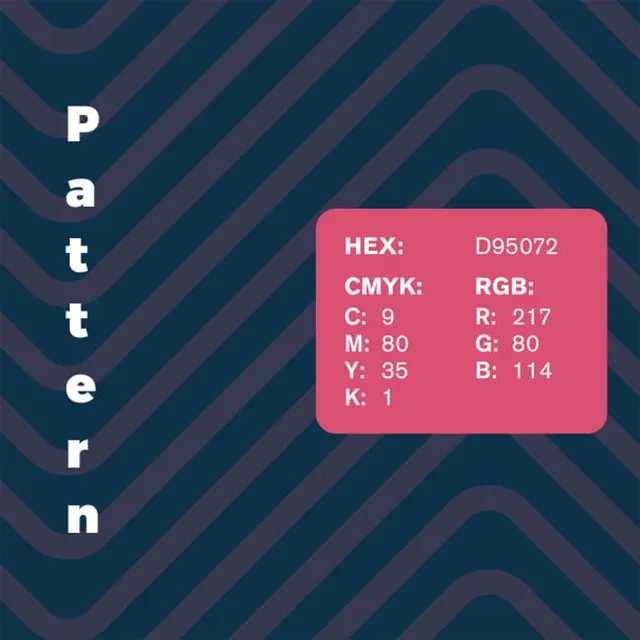 Pattern swatch in red with the color value D95072