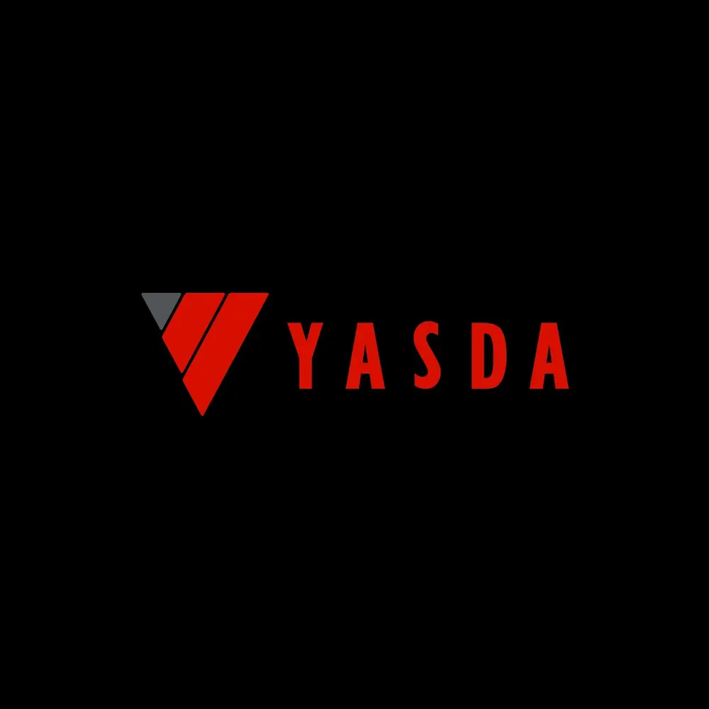 The YASDA logo in red on black