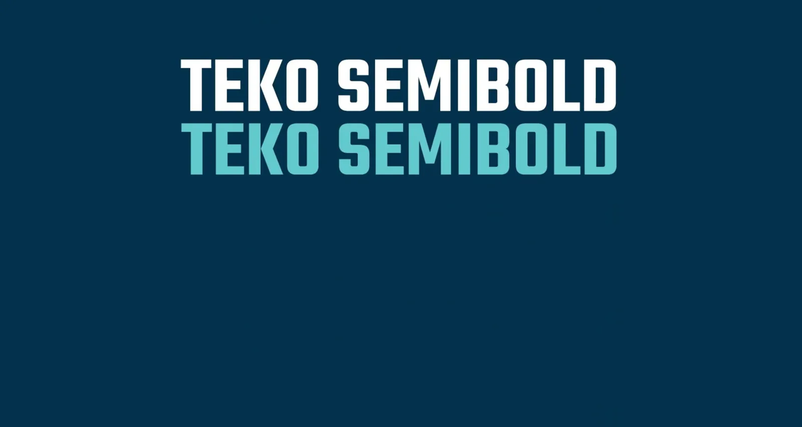 Animation of the type samples, showing “Teko Semibold” in two colors