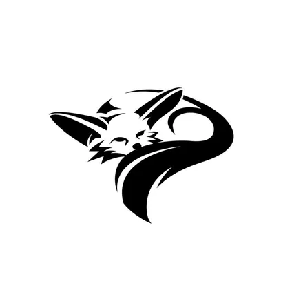 The final Liv mark: a black fox head whose tail flows into the wordmark