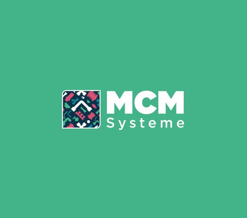 Horizontal version with “MCM Systeme”, on green