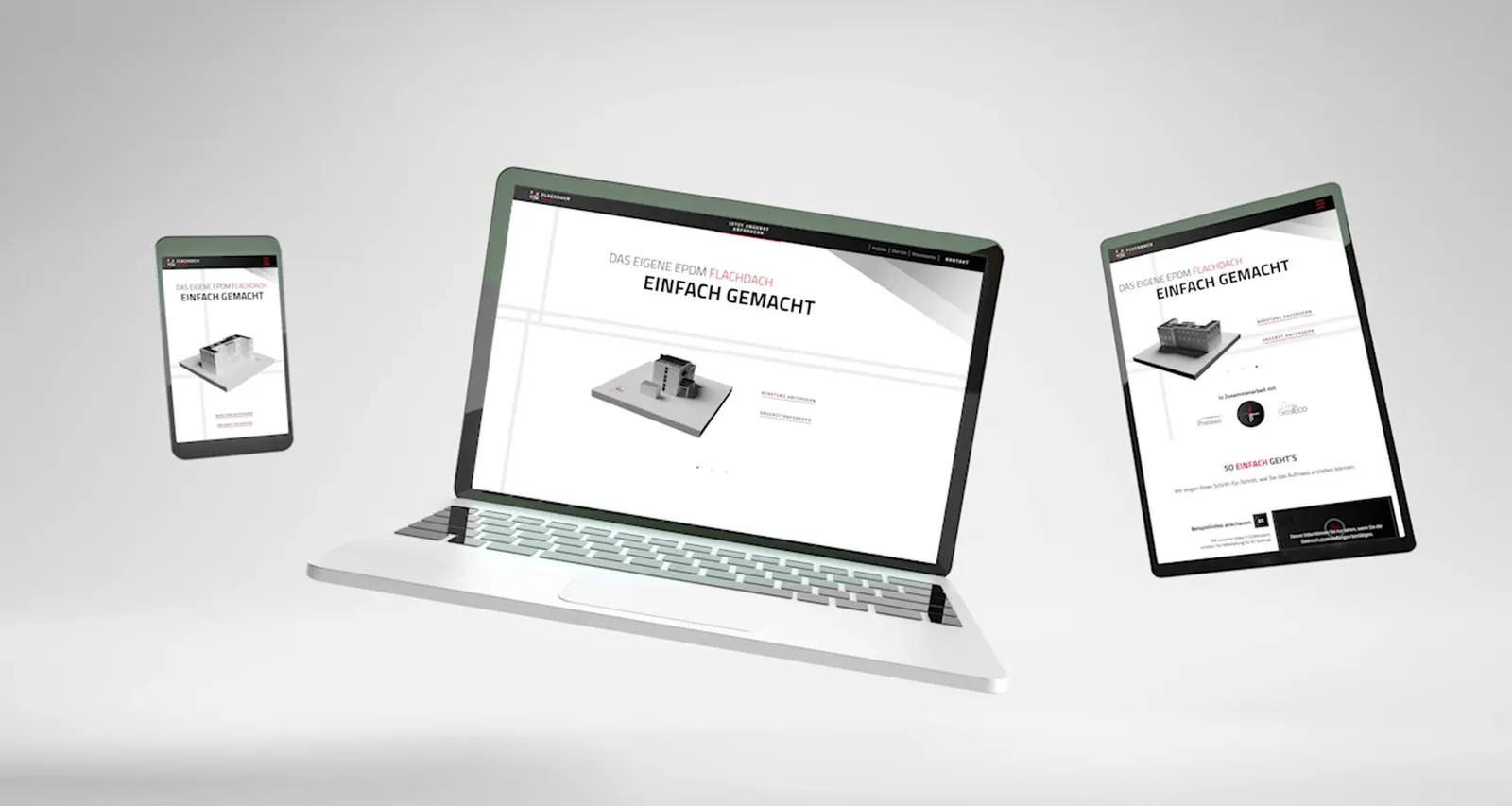 Animation: the new website building up on a screen