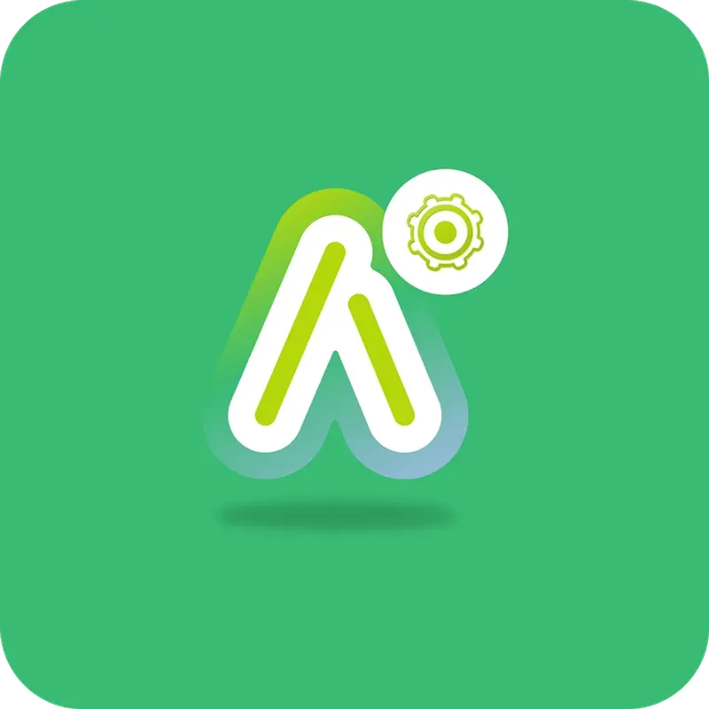 APOLLO logo mark with a cog symbol on a green background